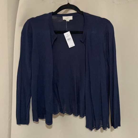LOFT Navy Blue Mid Waist Cardigan - Picture 1 of 4